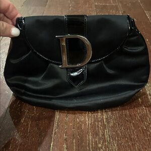 Dior Elegant Black Satin Clutch